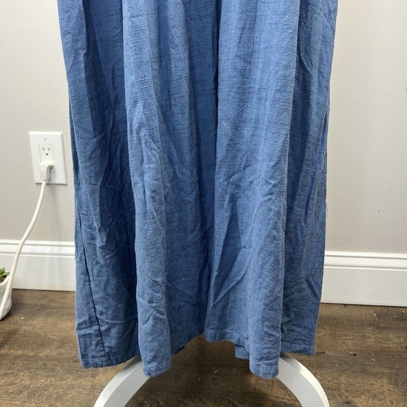 Sellse Blue Linen Oversized Maxi Dress Size S  M Lagenlook Pleated - Picture 5 of 14
